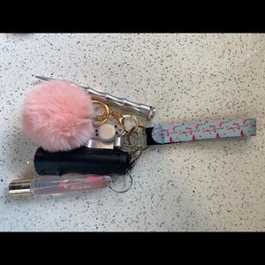 Adorable Flamingo Safety Wrist Keychain